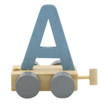 Houten Treinletter A Blauw