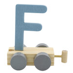 Houten Treinletter F Blauw
