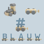 Houten Treinletter F Blauw