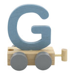 Houten Treinletter G Blauw