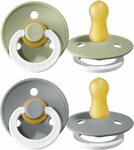 BIBS Fopspeen Colour latex 2 pack - Sage GLOW/Cloud GLOW