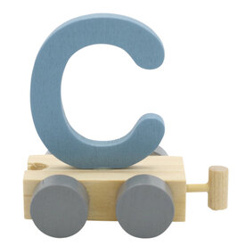 Houten Treinletter C Blauw