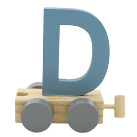 Houten Treinletter D Blauw