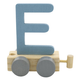 Houten Treinletter E Blauw