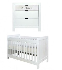 Bopita Basic Wood Babykamer 2 delig White Wash