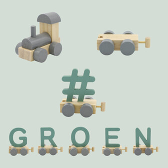 Houten Treinletter W Groen
