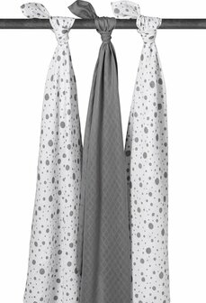 Meyco Swaddle Hydrofiel 3 pack Dots Grey