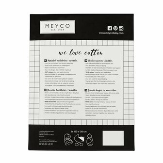 Meyco Swaddle Hydrofiel 3 pack Dots Grey