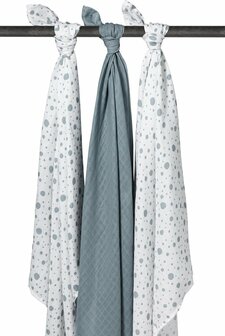 Meyco Swaddle Hydrofiel 3 pack Dots Jade