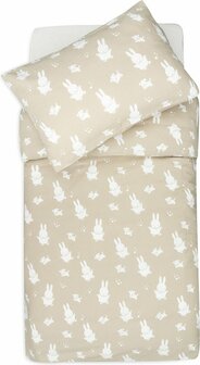 Jollein Dekbedovertrek Baby Miffy &amp; Snuffy Olive Green