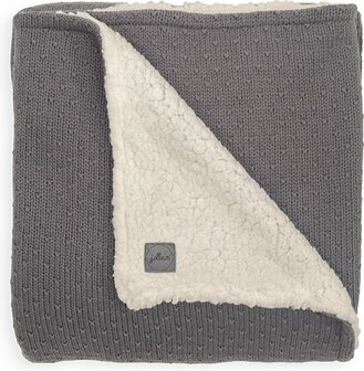 Jollein ledikantdeken Bliss Knit Teddy Storm Grey 100 x 150 