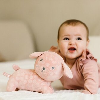 Snuffie knuffel 25cm pink flower GRS