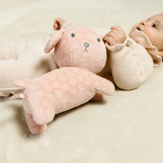 Snuffie knuffel 25cm pink flower GRS