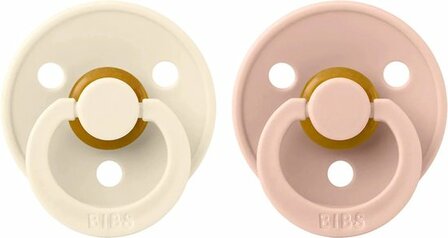 BIBS Fopspeen Symmetrisch Colour latex 2 pack - Ivory/Blush mt2