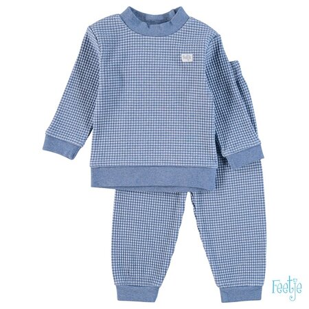 Feetje Wafel Pyjama Blue Melange