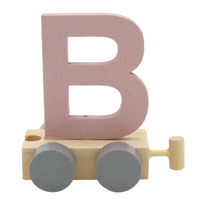 Houten Treinletter B Roze