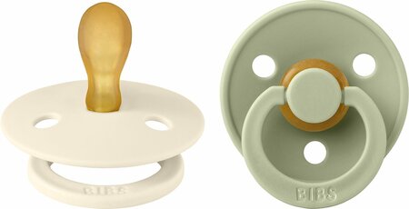 BIBS Fopspeen Symmetrisch Colour latex 2 pack - Ivory/Sage