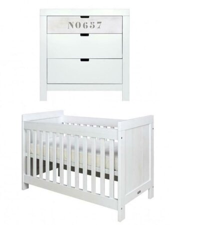 Bopita Basic Wood Babykamer 2 delig White Wash