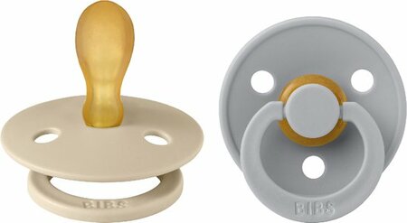 BIBS Fopspeen Symmetrisch Colour latex 2 pack - Vanilla/Cloud mt2