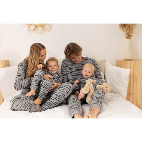 paus zout bekken Feetje Wafel Pyjama Grijs Melange Family Edition - babykoop