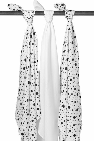 Meyco Swaddle Hydrofiel 3 pack Dots Black