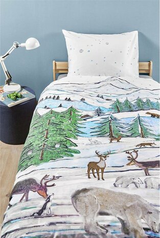 Dekbedovertrek Beddinghouse KIDS Snowscape Multi 140x200/220