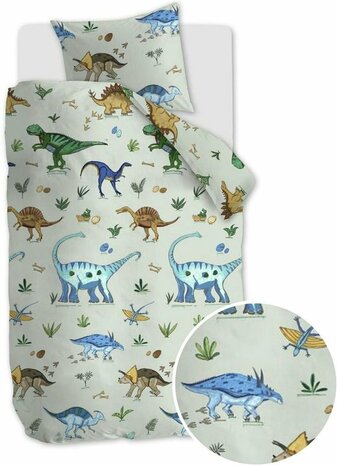 Dekbedovertrek Beddinghouse KIDS Happy Dinos Green 140x200