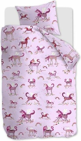 Dekbedovertrek Beddinghouse KIDS Unicorn Paradise Pink 140x200