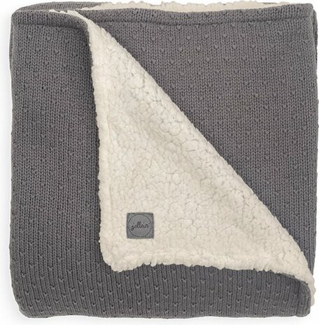 Jollein ledikantdeken Bliss Knit Teddy Storm Grey 100 x 150 