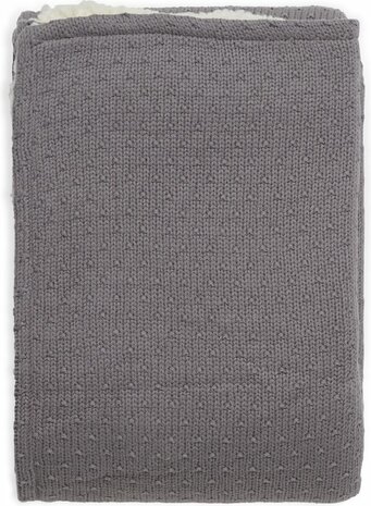 Jollein ledikantdeken Bliss Knit Teddy Storm Grey 100 x 150 