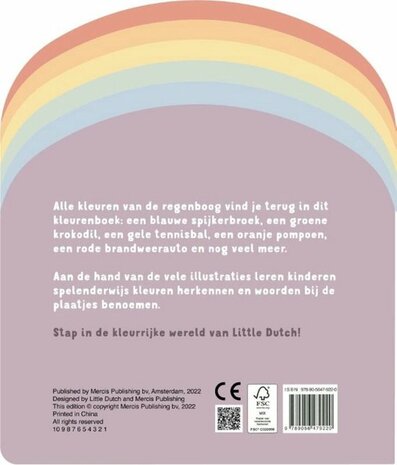 Little Dutch Kartonboek Regenboog kleurenboek