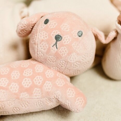 Snuffie knuffel 25cm pink flower GRS