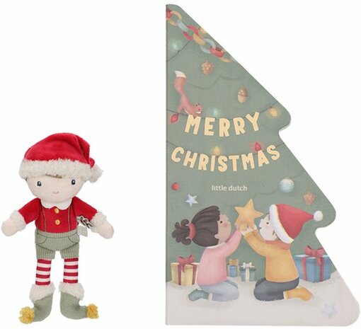Little Dutch Cadeau-set met Kerstboek en Kerst Jim 18 cm