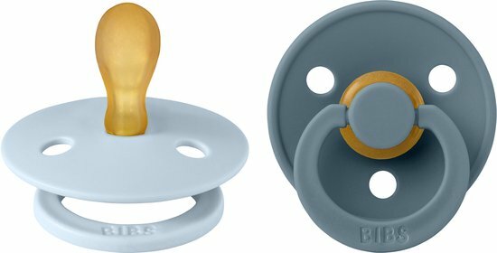 BIBS Fopspeen Symmetrisch Colour latex 2 pack - Baby Blue/Petrol mt2