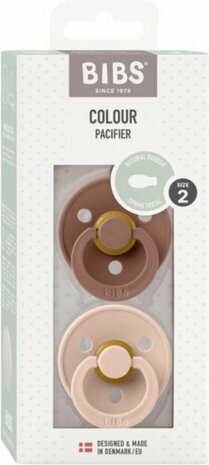 BIBS Fopspeen Symmetrisch Colour latex 2 pack - Woodchuck/Blush mt2