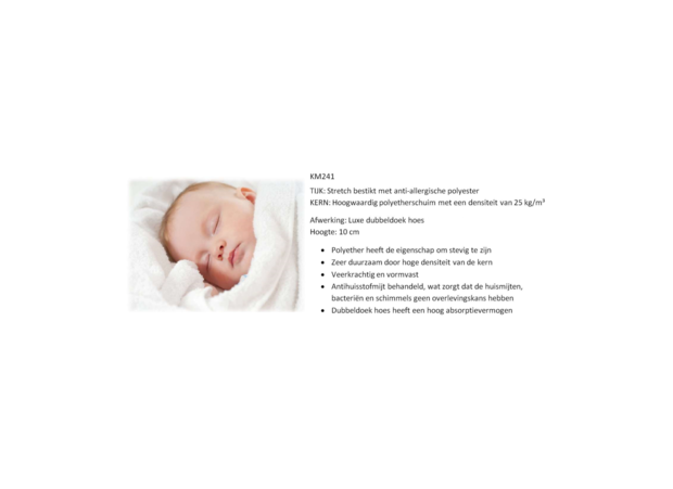 ABZ KM-241 Babymatras 60x120 cm | Anti-Allergisch Ledikantmatras
