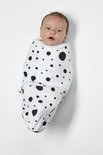 Swaddle Meyco Inbakerdoek 0-3mnd. Dots Zwart