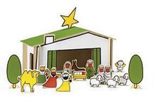 Houten Kerststal naar tekeningen van Dick Bruna