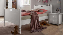 Ledikant Emma met hartje 90x200 wit WINKELMODEL