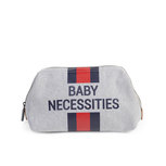 Childhome Baby Necessities Toilettas Canvas Grey Stripes Red / Blue Childhome Baby Necessities Toilettas Canvas Grey Stripes Red / Blue