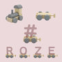 Houten Treinletter Hashtag Roze